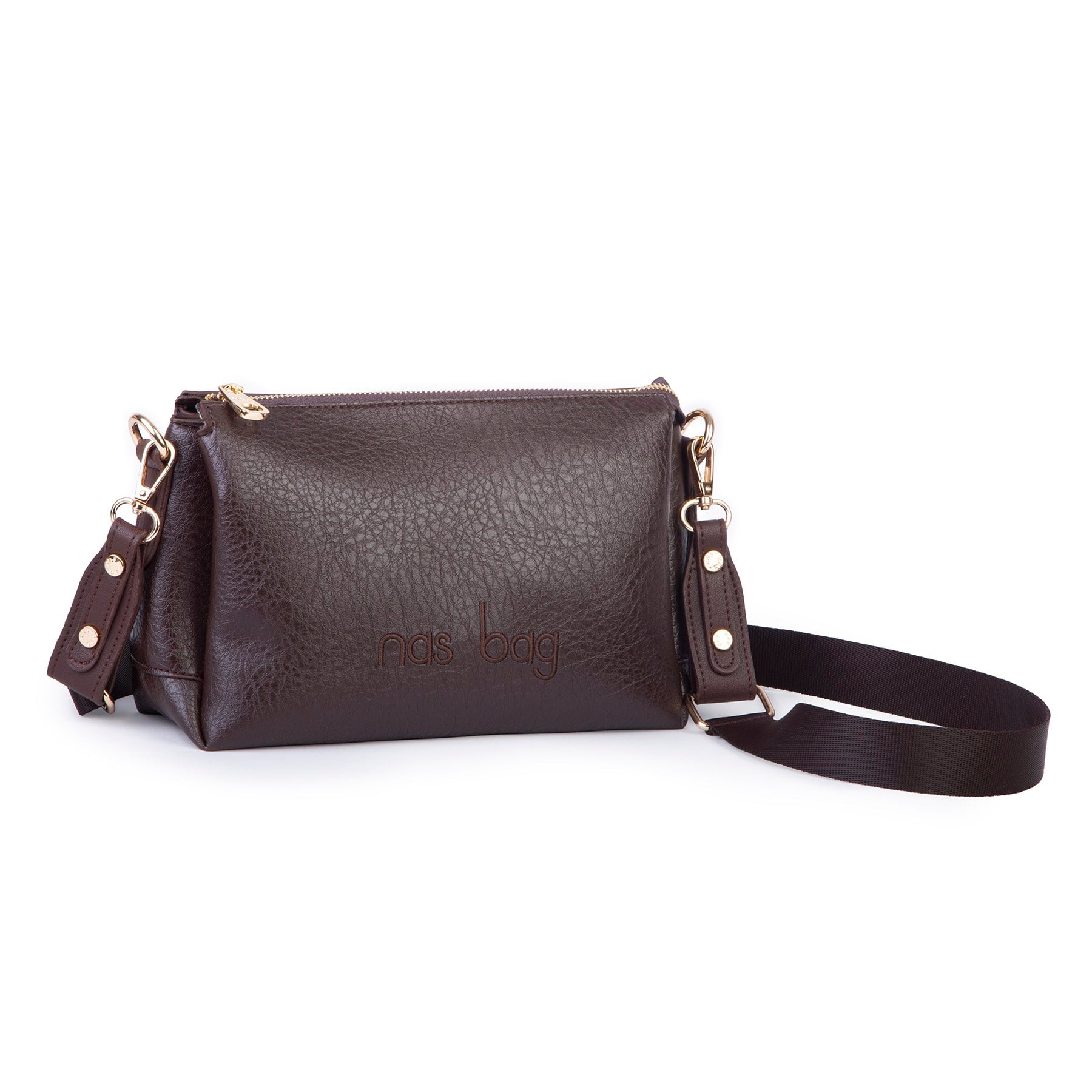 Nas Bag Kadın Sade Günlük Postacı Çantası ( 25x16 cm) Kahve Victoria