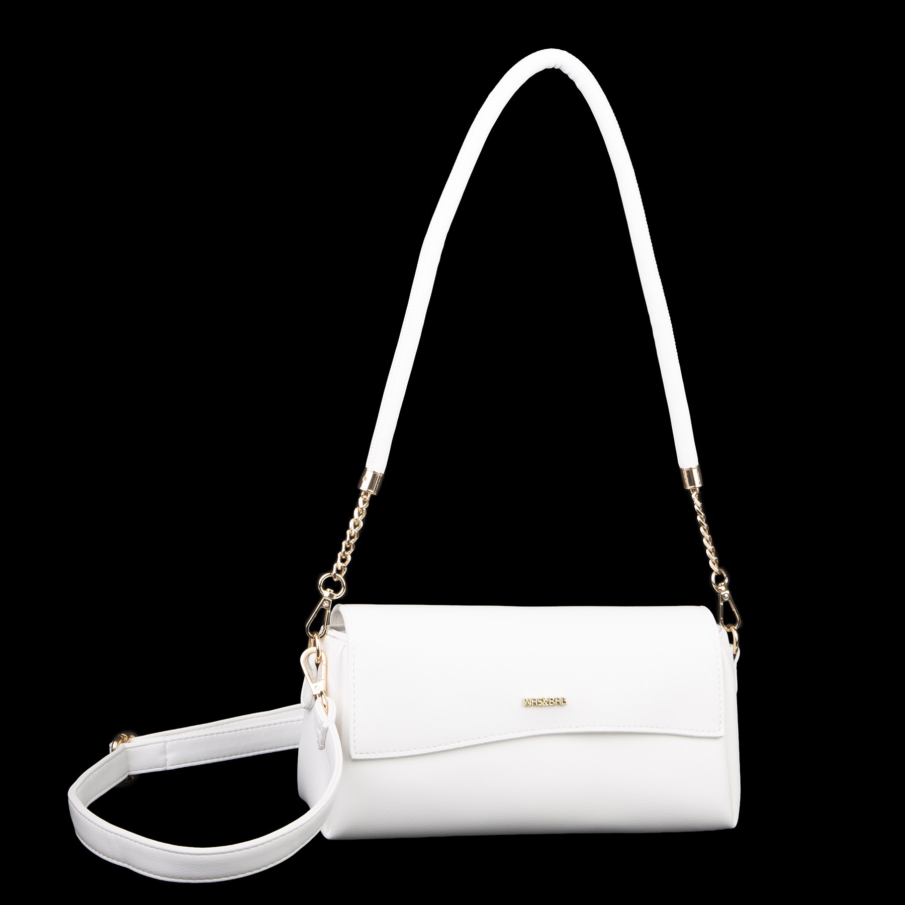Nas Bag Kadın Sade Şık Omuz ve Çapraz Çanta (en 24 cm ;boy 12 cm ) Beyaz