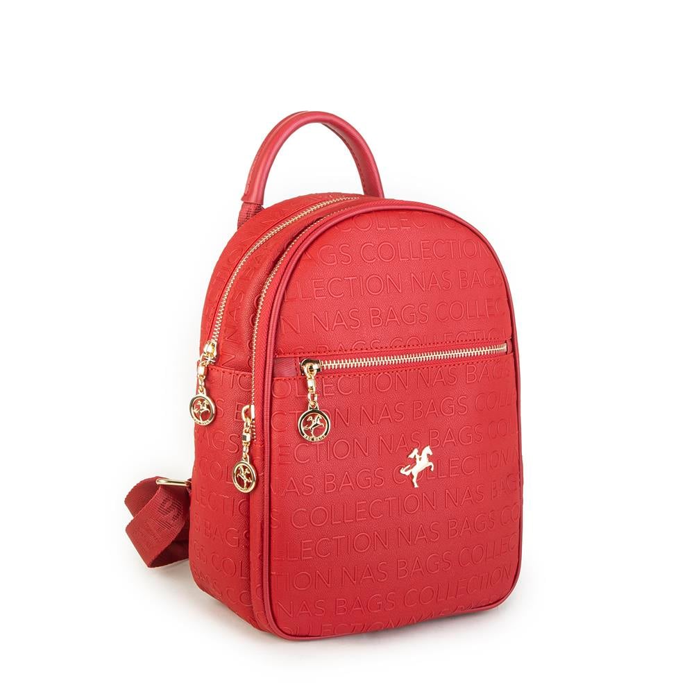 Nas Bag Kadın Sırt Çantası Kırmızı Gofraj