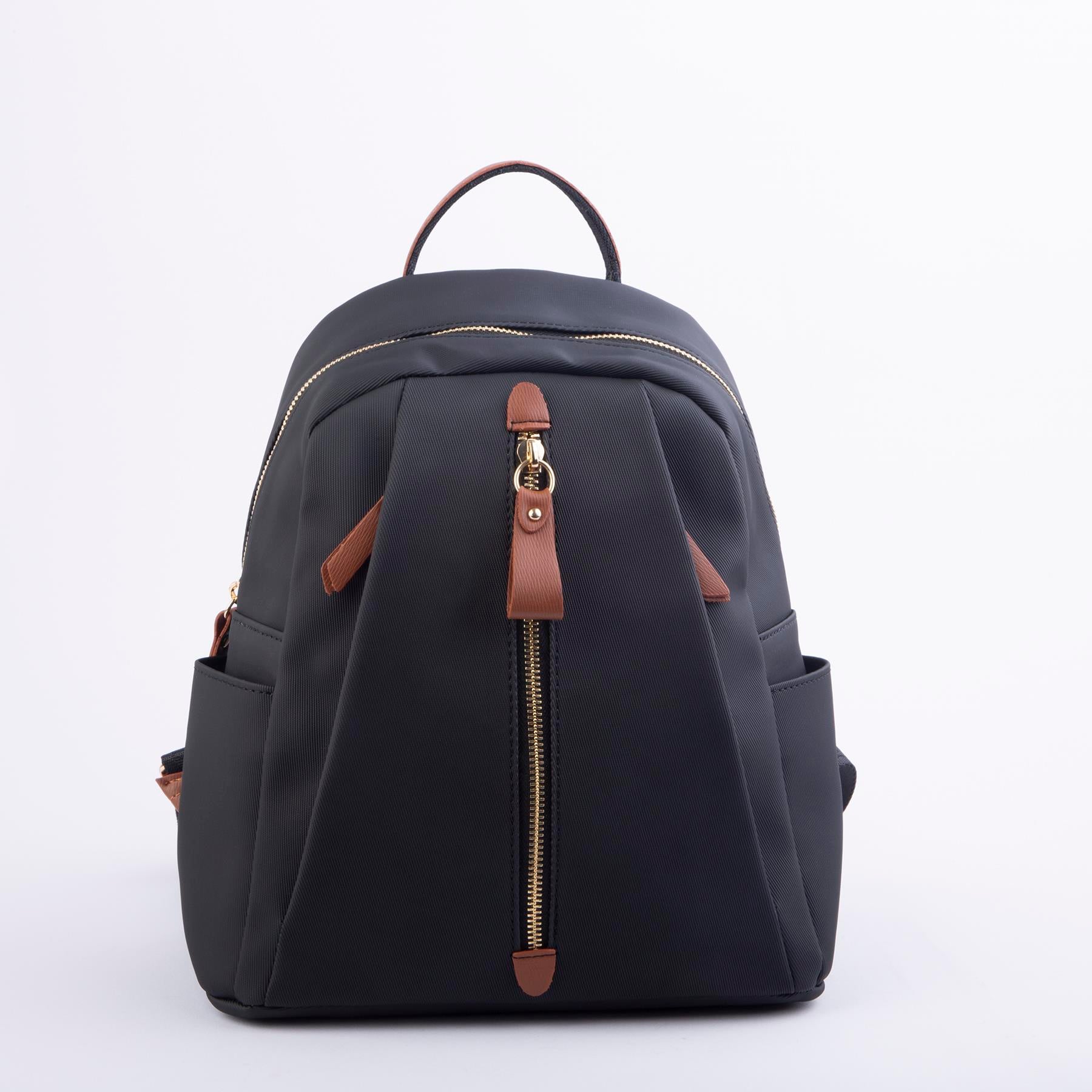 Nas Bag Kadın Sırt Çantası Siyah Taba Karaca  (en:28 ; boy:30cm)