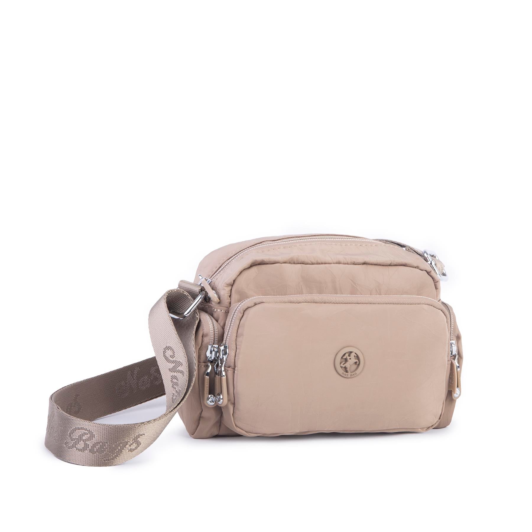 Nas Bag Kadın Spor Çok Gözlü Su Geçirmez Hafif Mini Çanta Vizon ( 22x16 cm )