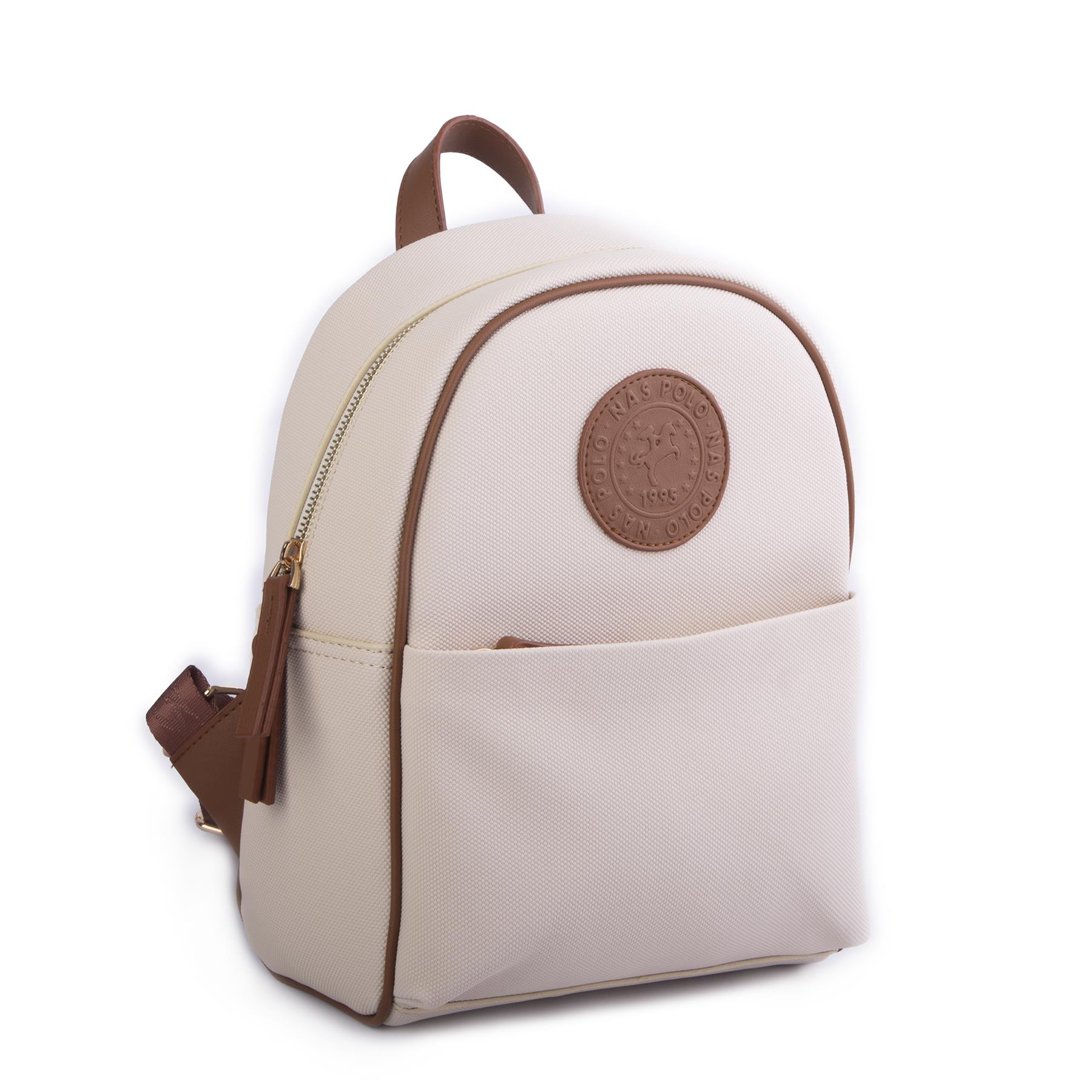 Nas Bag Kadın Spor Sırt Çantası Krem Taba Lacst