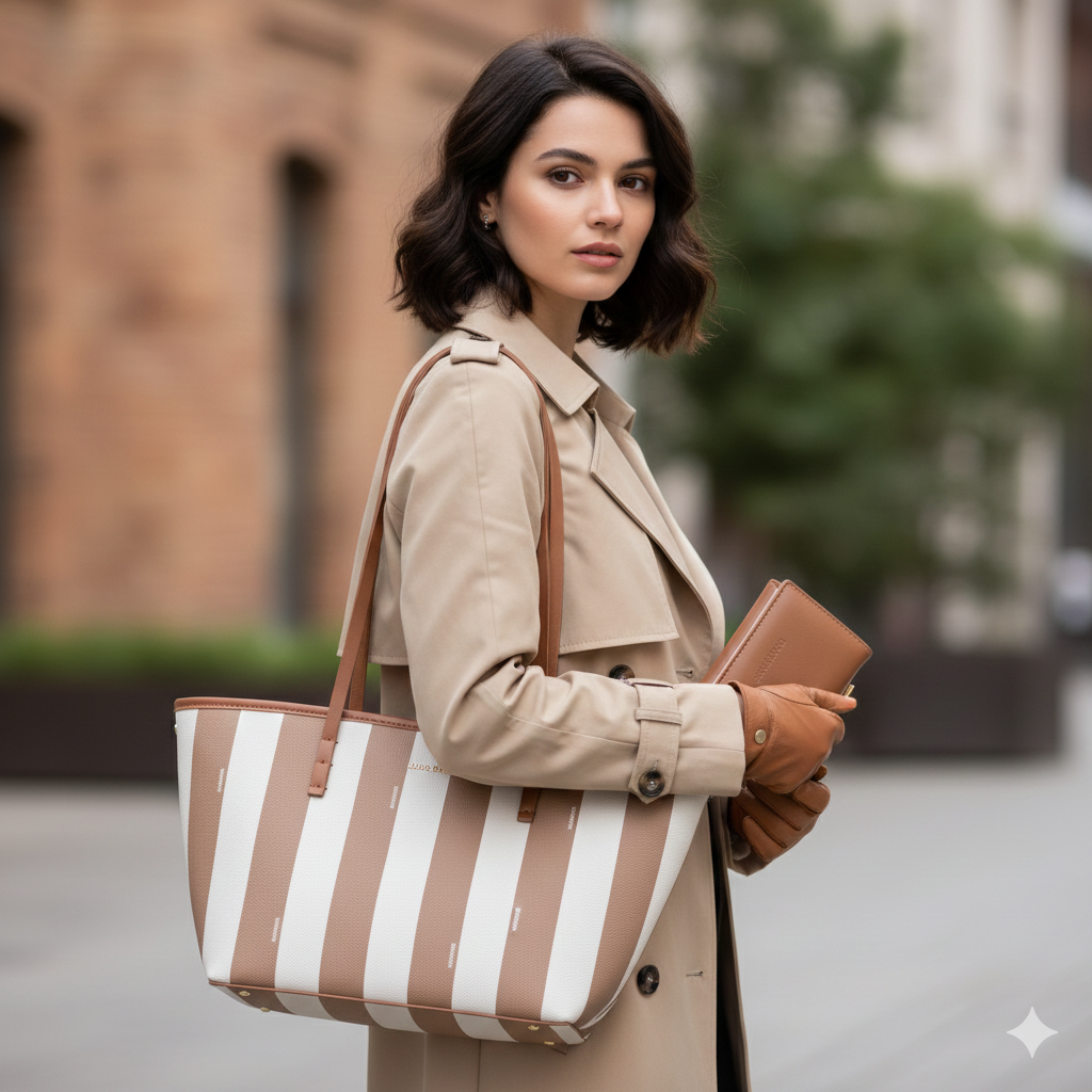 Nas Bag Kadın Uzun Askılı Hafif Premıum Seri Cüzdanlı 2li set Omuz Çanta Taba