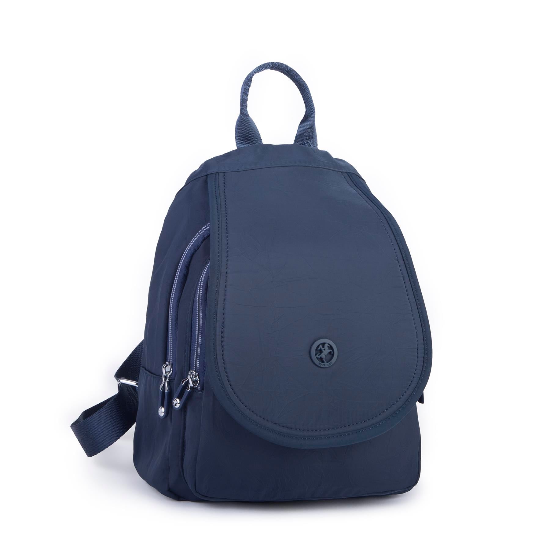 Nas Bag Kadın Water PROOF Ultra Hafif Çift Gözlü Orta Boy Sırt Çantası Lacivert 