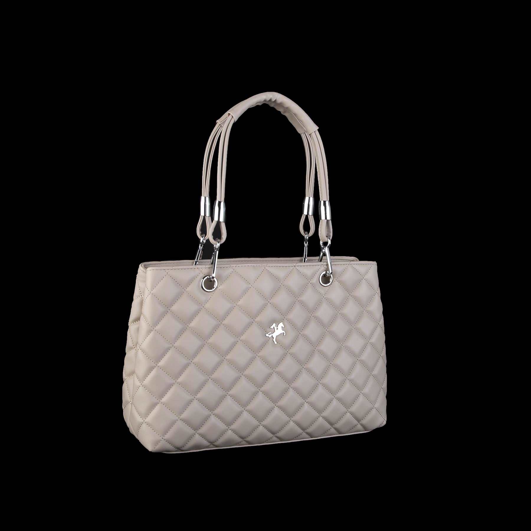 Nas Bag Kapitone Kadın El ve Omuz  Çantası Krem  ( en :36 cm x boy :23 cm )