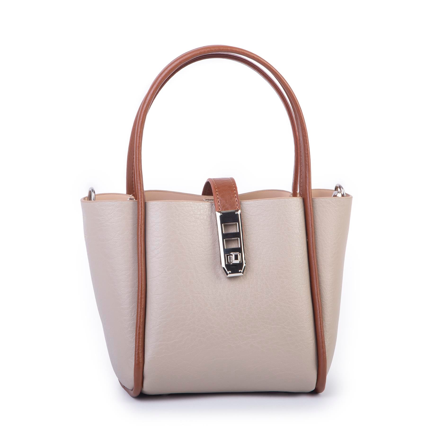 Nas Bag Orta Boy Kadın El ve Omuz Çapraz Çanta 18x20 cm Kum Taba Victoria