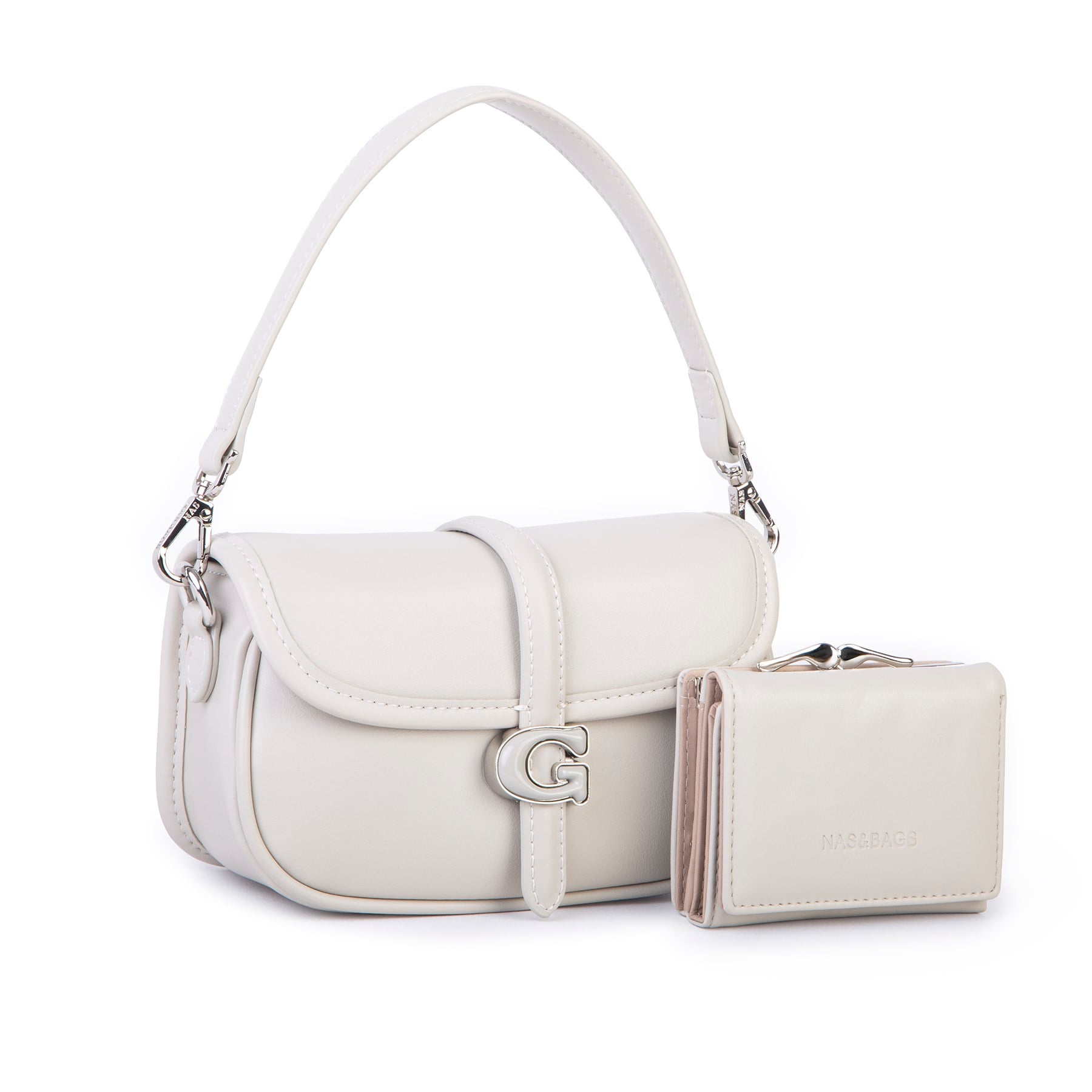 Nas Bag Premium Seri Mini 2li Set Çapraz El ve Cüzdan Seti Kum
