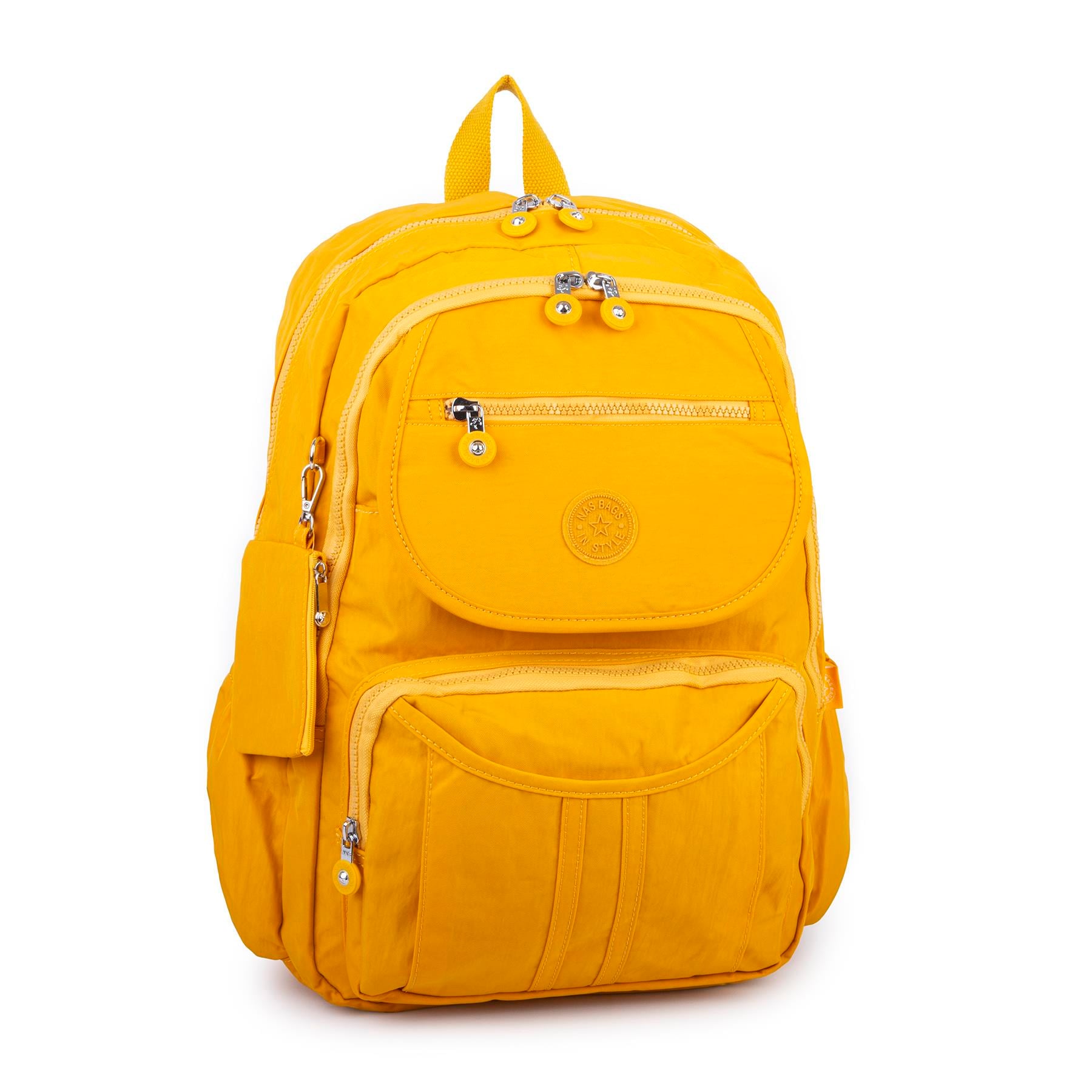 Nas Bag Unisex Büyük Boy  Zararlı Kimyasal İçermeyen Waterproof Sırt Çantası Sarı