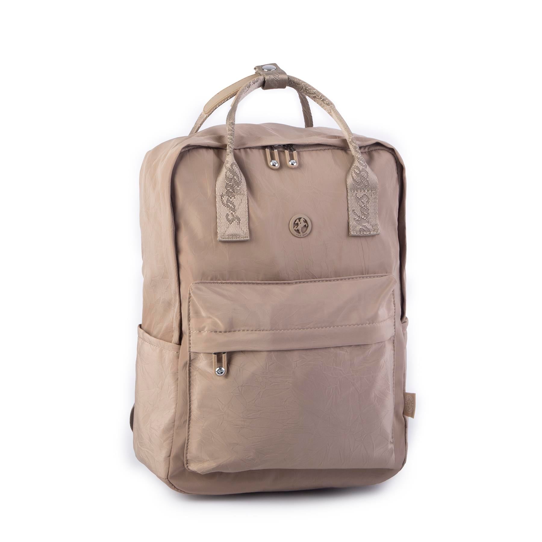 Nas Bag Unisex Sırt ve El Çantası Büyük Boy Su Geçirmez Sırt Çantası (29x40 cm ) Vizon 