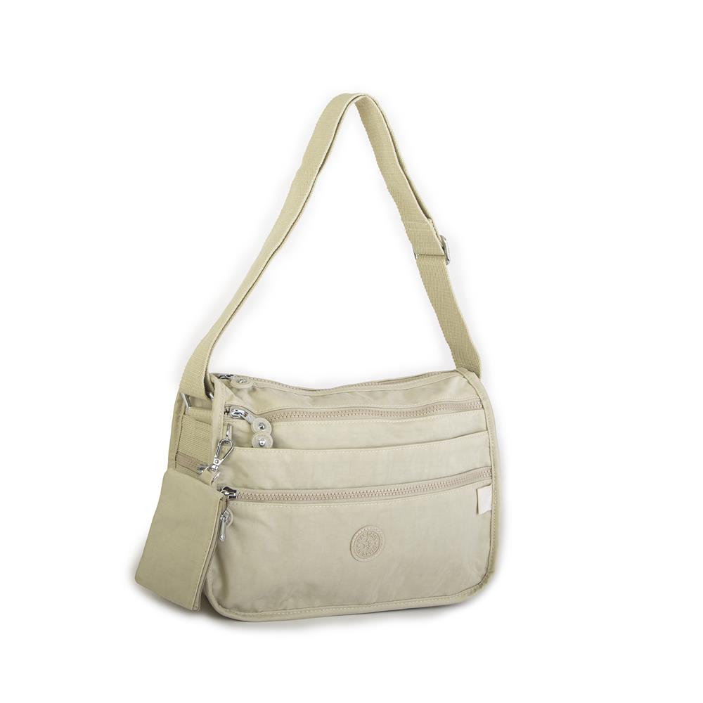 Nas Bag Unisex Zararlı Kimyasal İçermeyen Su İtici Özellikte Çapraz Çanta Bej