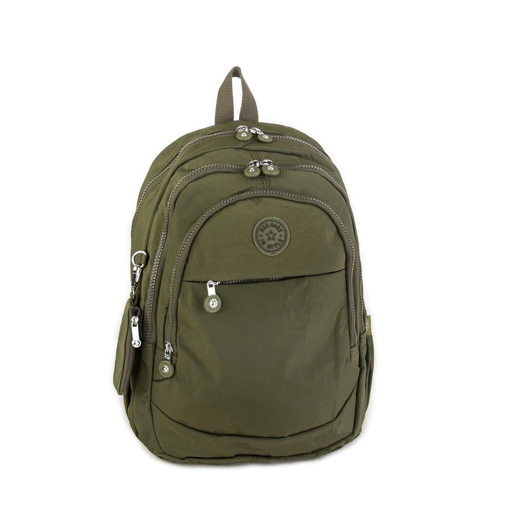 Nas Bag Unisex Zararlı Kimyasal İçermeyen Waterproof Sırt Çantası Koyu Yeşil