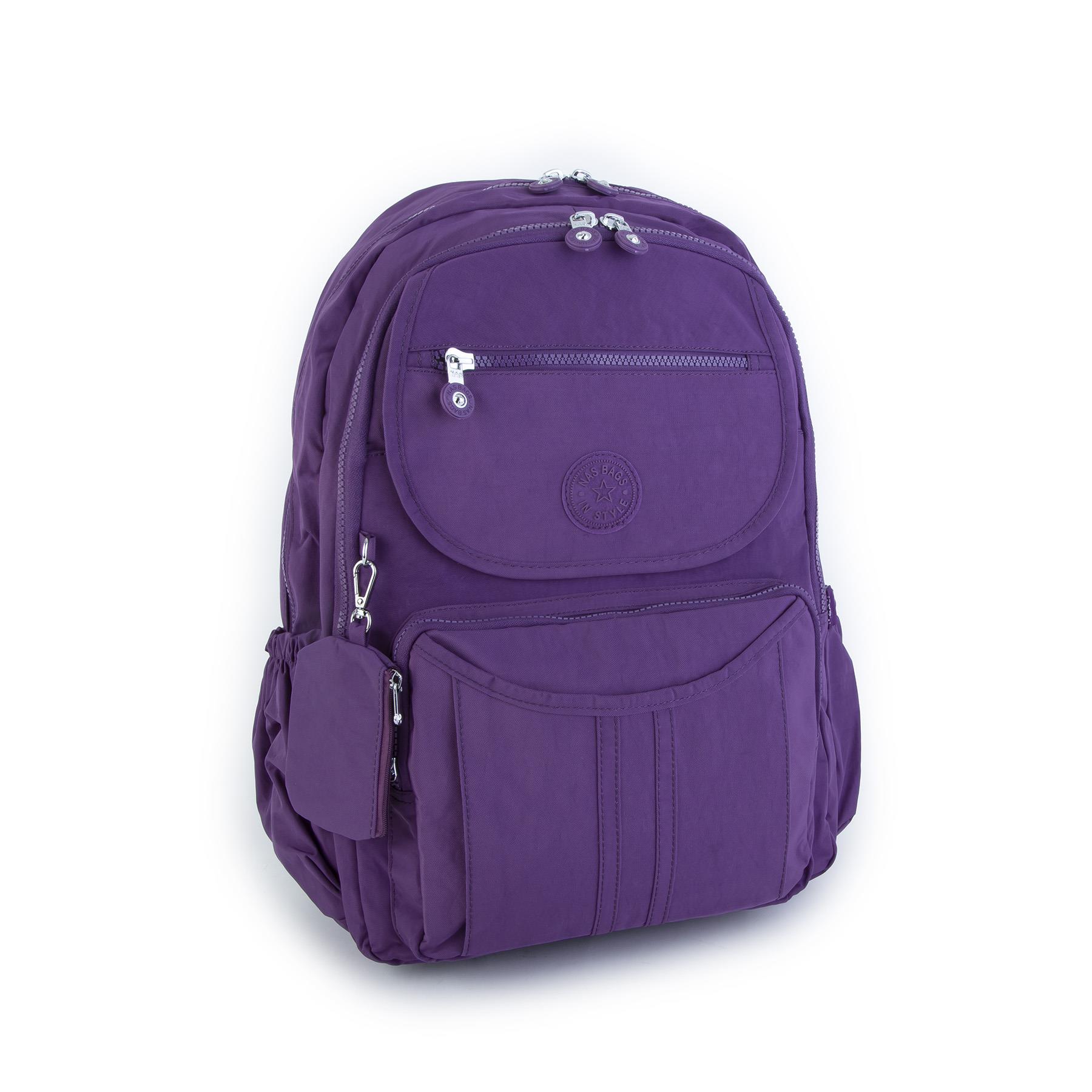 Nas Bag Unisex Zararlı Kimyasal İçermeyen Waterproof Sırt Çantası Mor