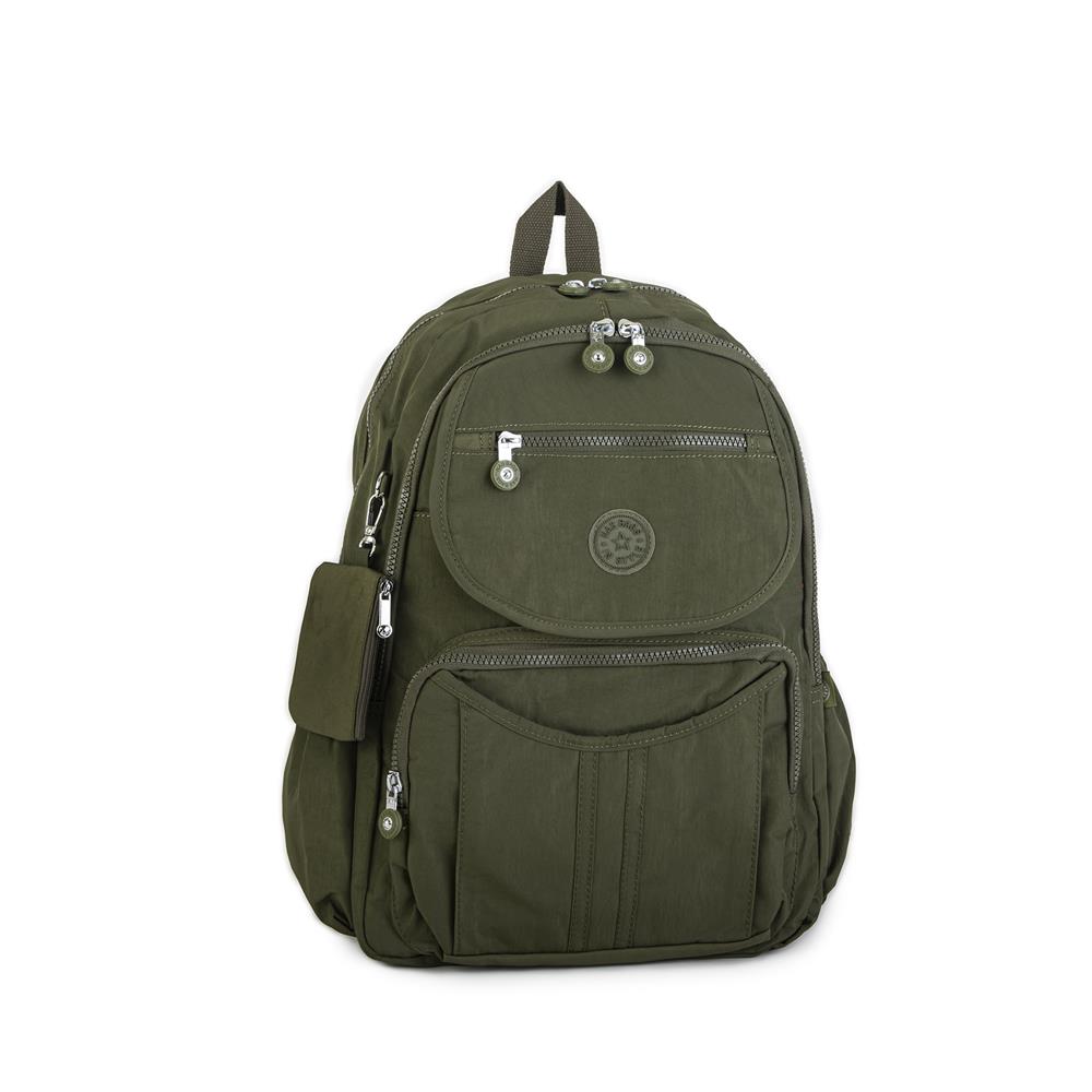 Nas Bag Unisex Zararlı Kimyasal İçermeyen Waterproof Sırt Çantası Koyu Yeşil