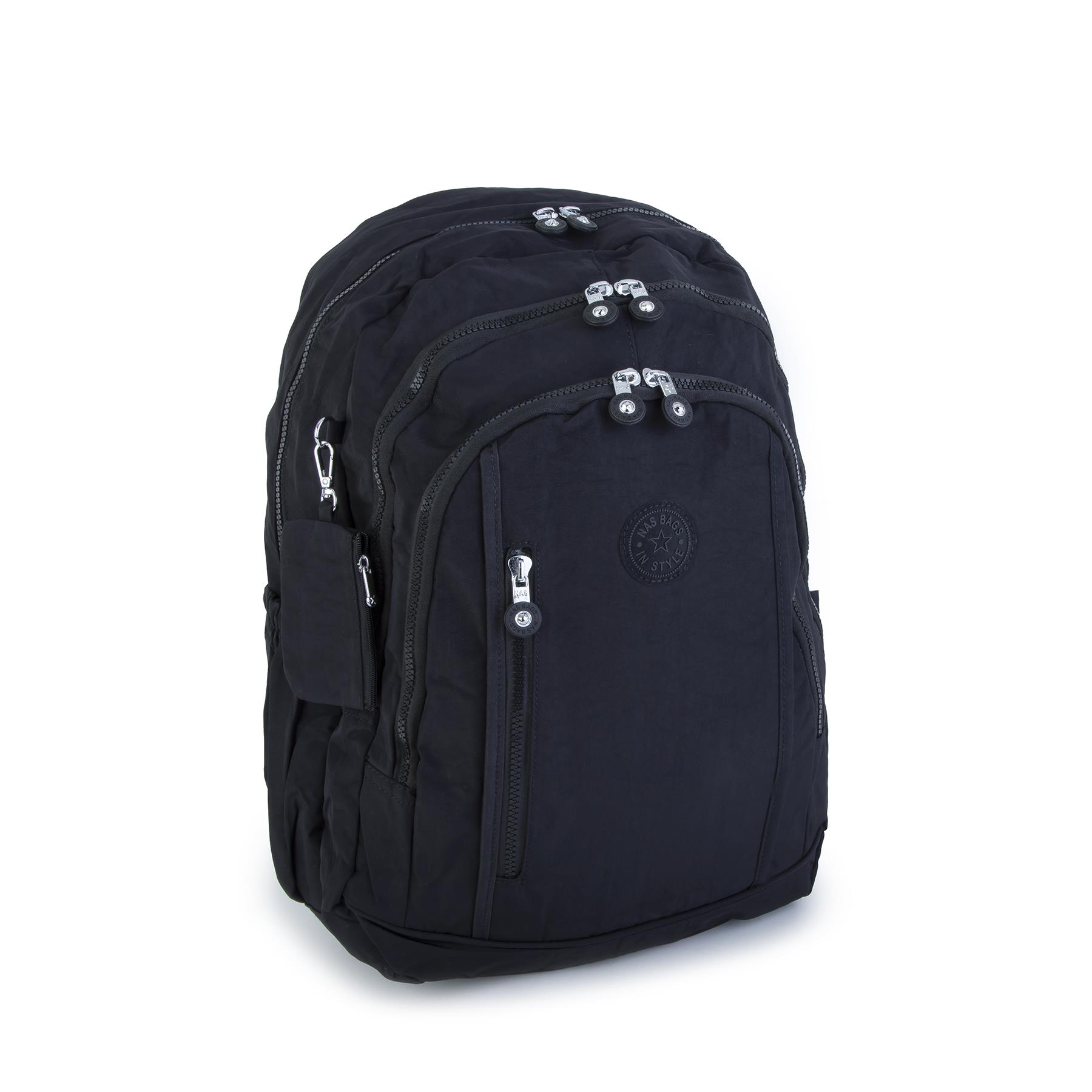 Nas Bag Unisex Zararlı Kimyasal İçermeyen Waterproof Sırt Çantası Siyah