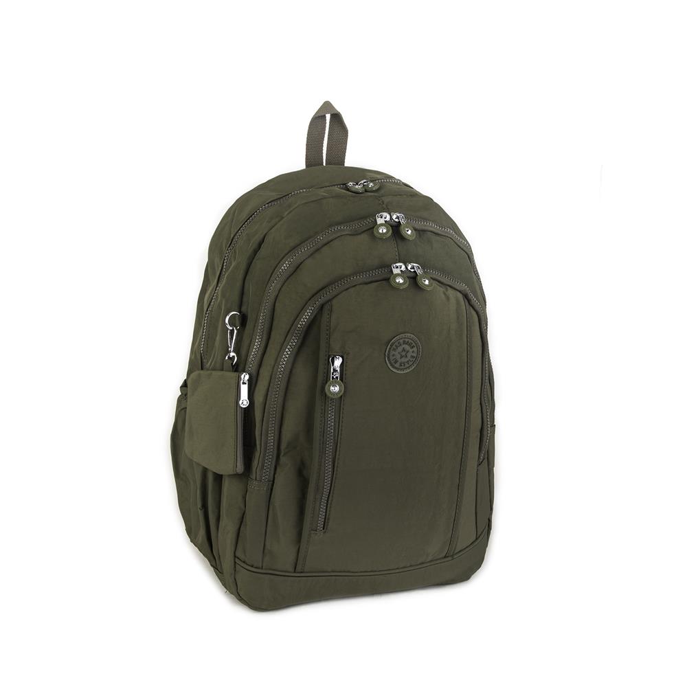 Nas Bag Unisex Zararlı Kimyasal İçermeyen Waterproof Sırt Çantası Koyu Yeşil