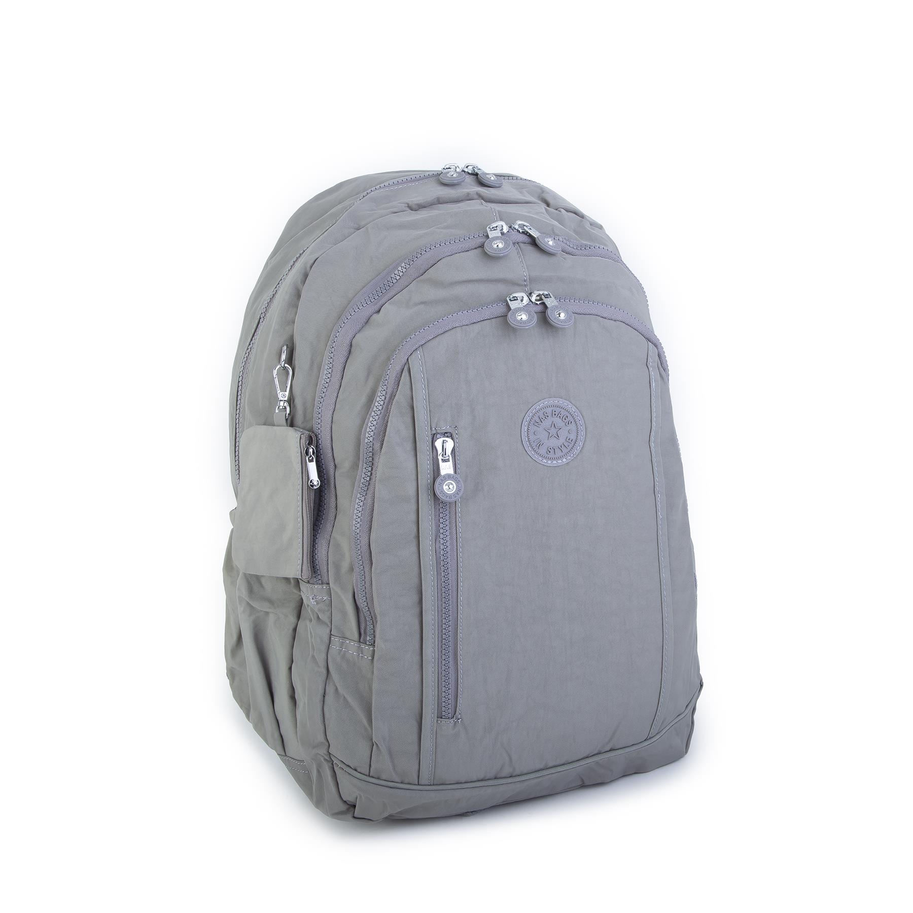 Nas Bag Unisex Zararlı Kimyasal İçermeyen Waterproof Sırt Çantası Açık Gri
