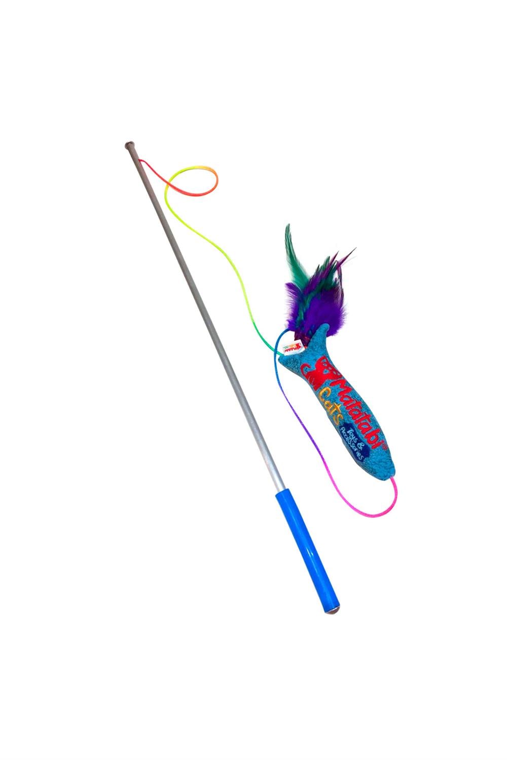 Matatabi Cats  Jr.Fish Sesli, Tüylü Peluş Kedi Oltası 50 Cm Kedi Oyuncağı(Kedi Nanesi/Otu İçermez)