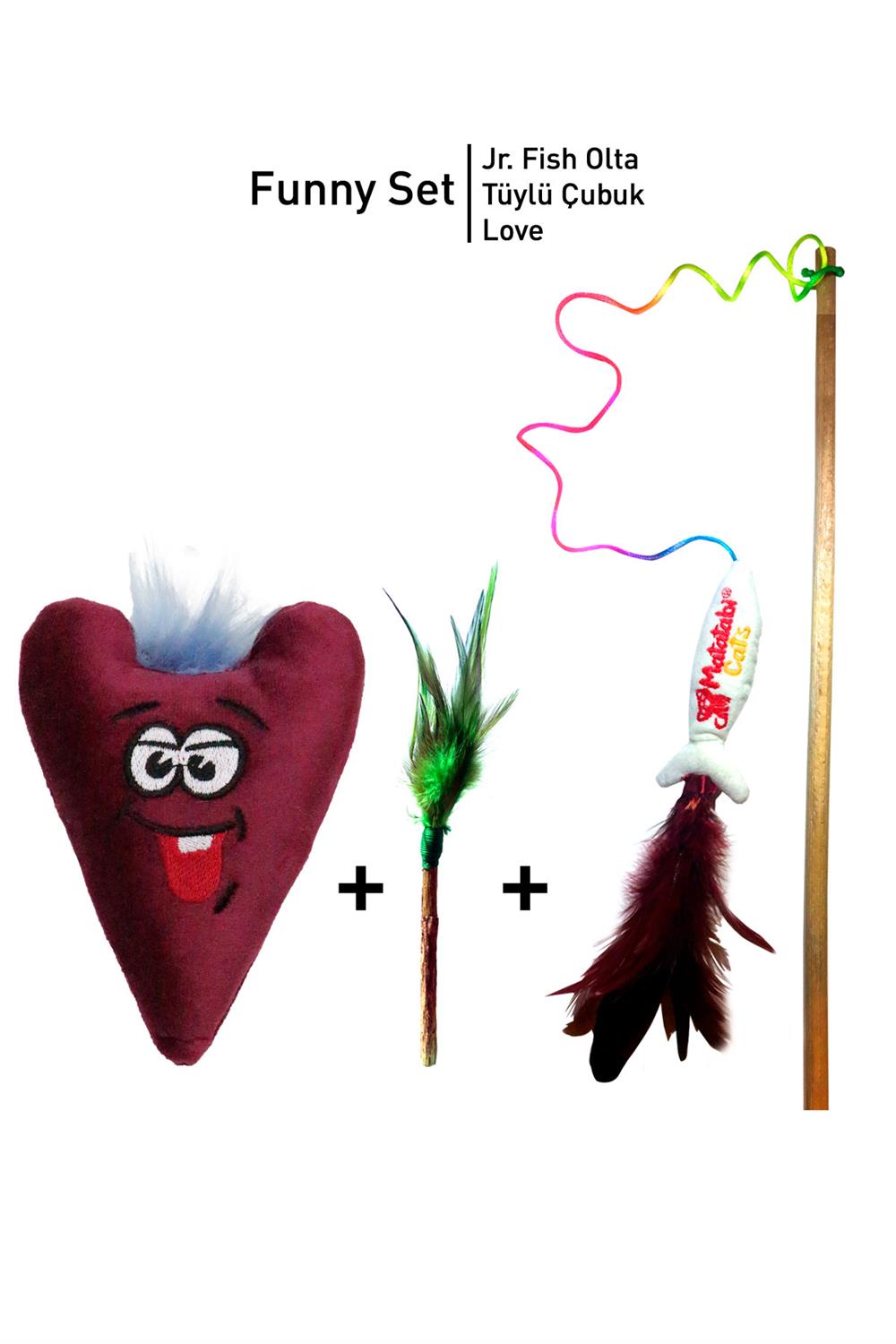 Matatabi Funny Set Kedi Oltası, Kedi Çiğneme Çubuğu, Sesli Peluş Kedi Oyuncağı (kedi nanesi içermez)