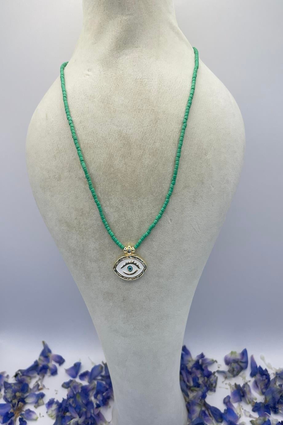 A Protective Necklace Blue Eye on Her