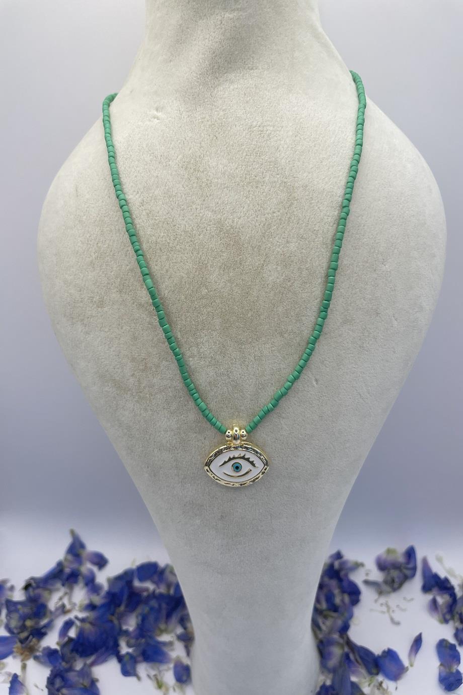 A Protective Necklace Blue Eye on Her