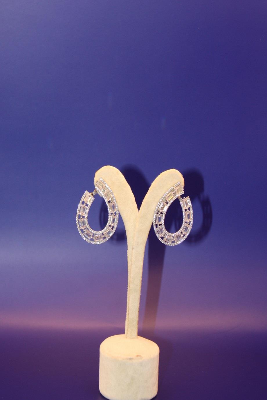 Captivating Baguette Curves, Sterling Silver Earrings