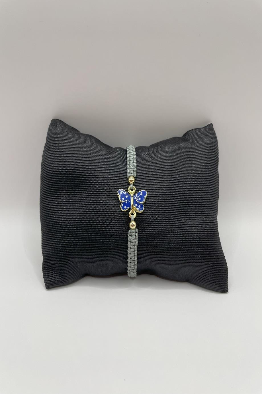 Dainty Blue Enamel Butterfly Bracelet 