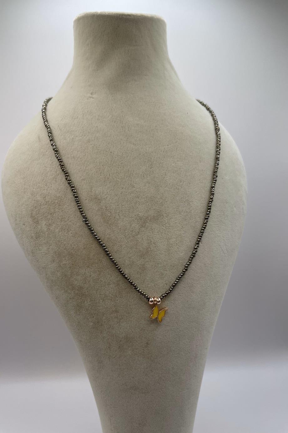 Dainty Yellow Butterfly Necklace for Women