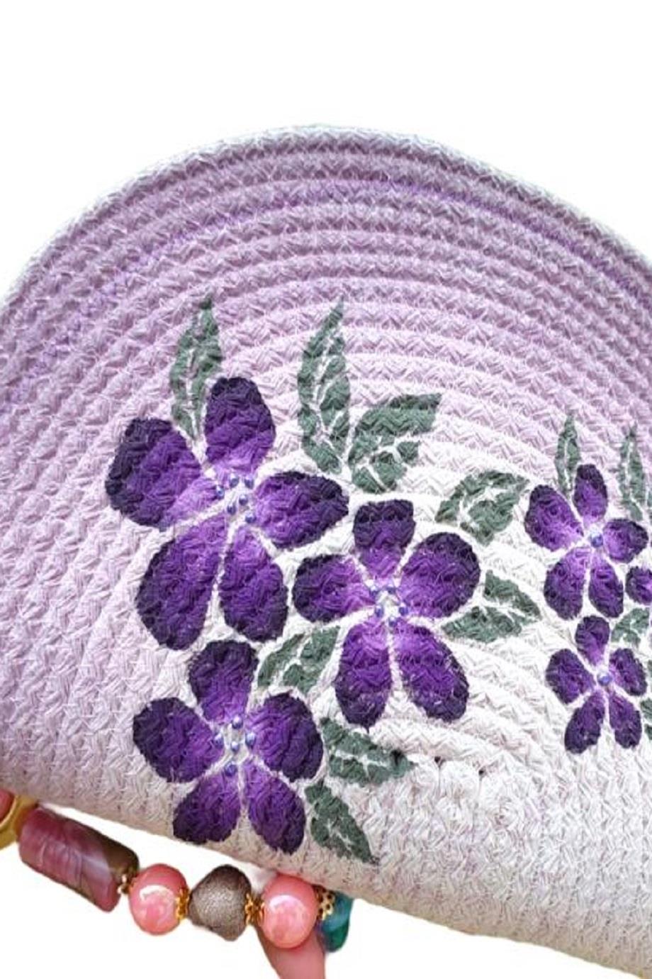 Exclusive Purple Flowers, Handmade Clutch