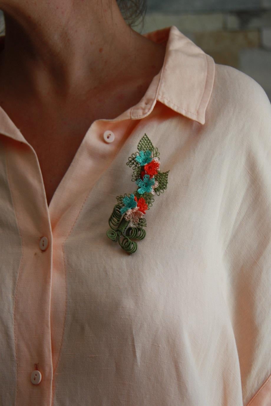 Flower Bouquet Handmade Brooch Gift for Her 