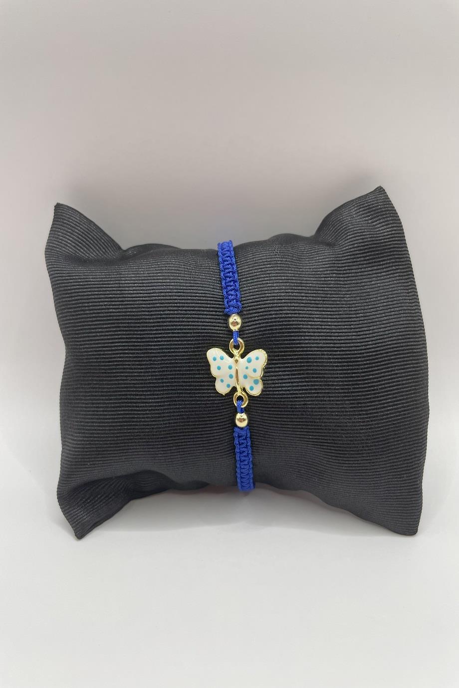 Gold Plated White Enamel Butterfly Bracelet