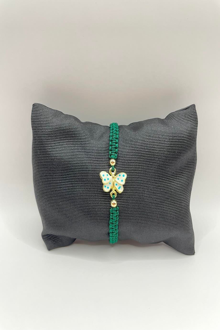 Gold Plated White Enamel Butterfly Bracelet