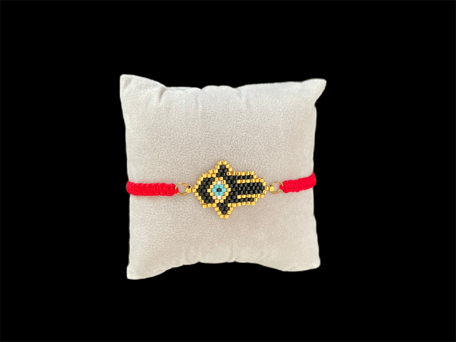 Hamsa Hand Evil Eye Makrome Miyuki Bracelet 