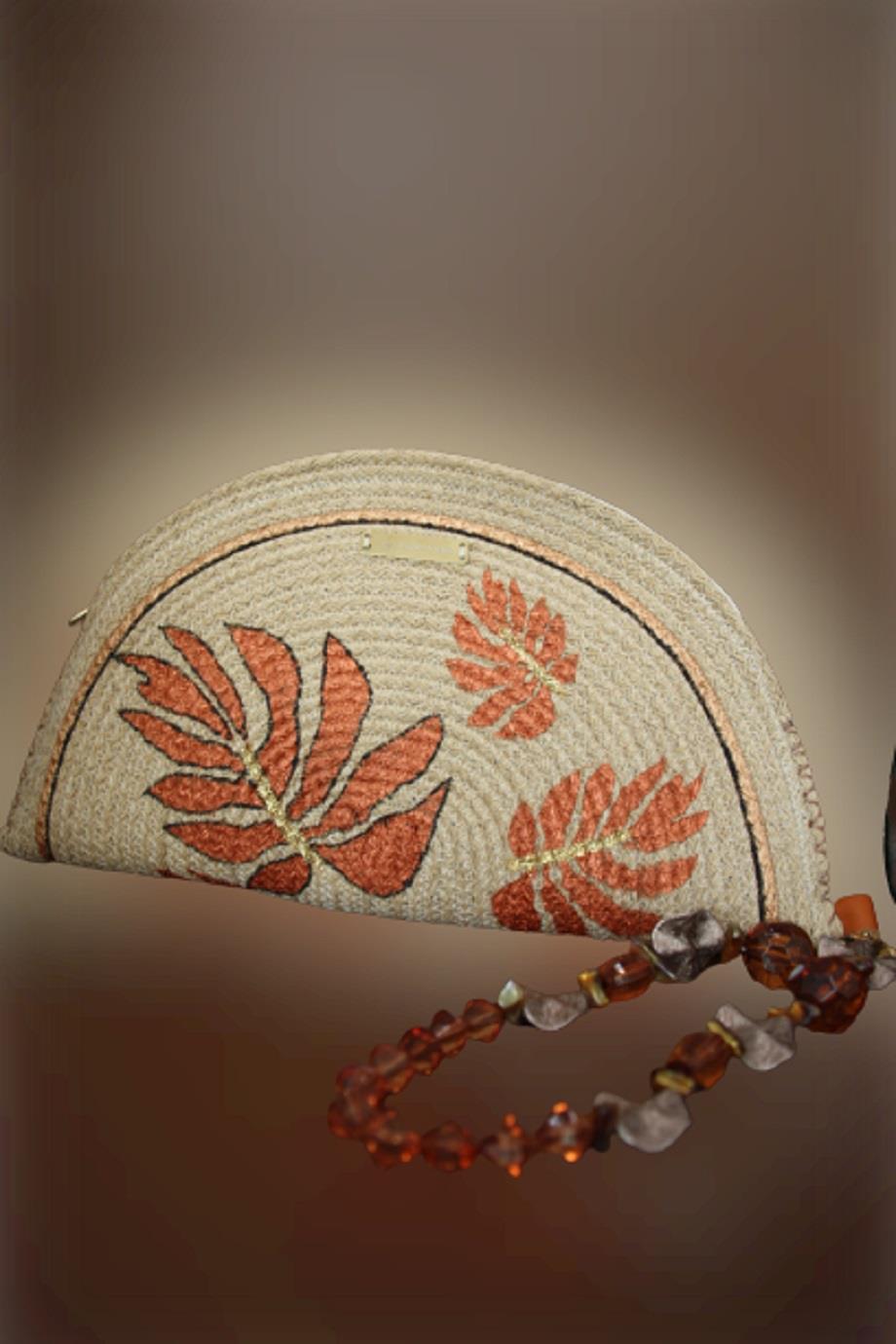 Handmade Bronze Leaves  Clutch