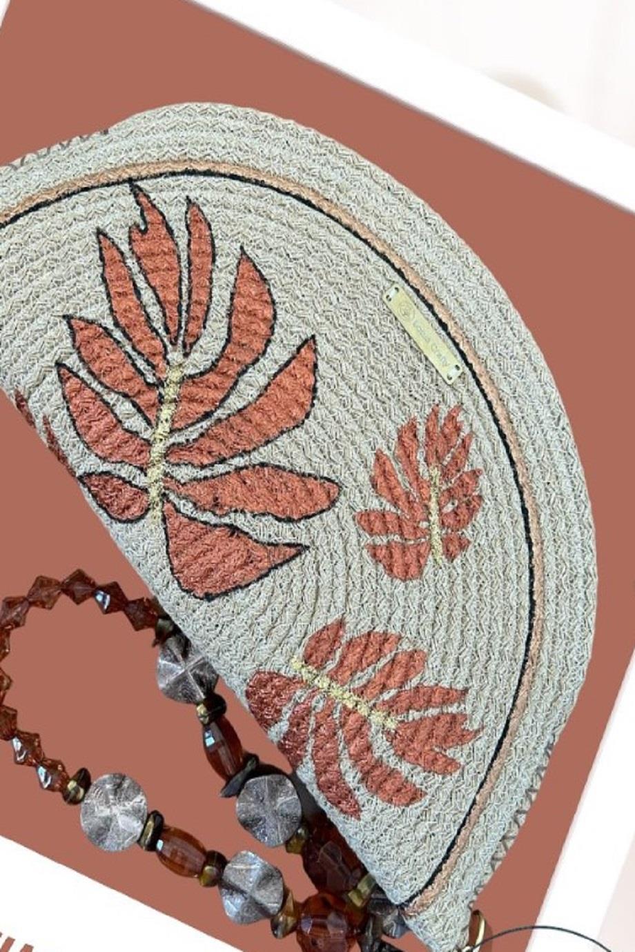Handmade Bronze Leaves  Clutch