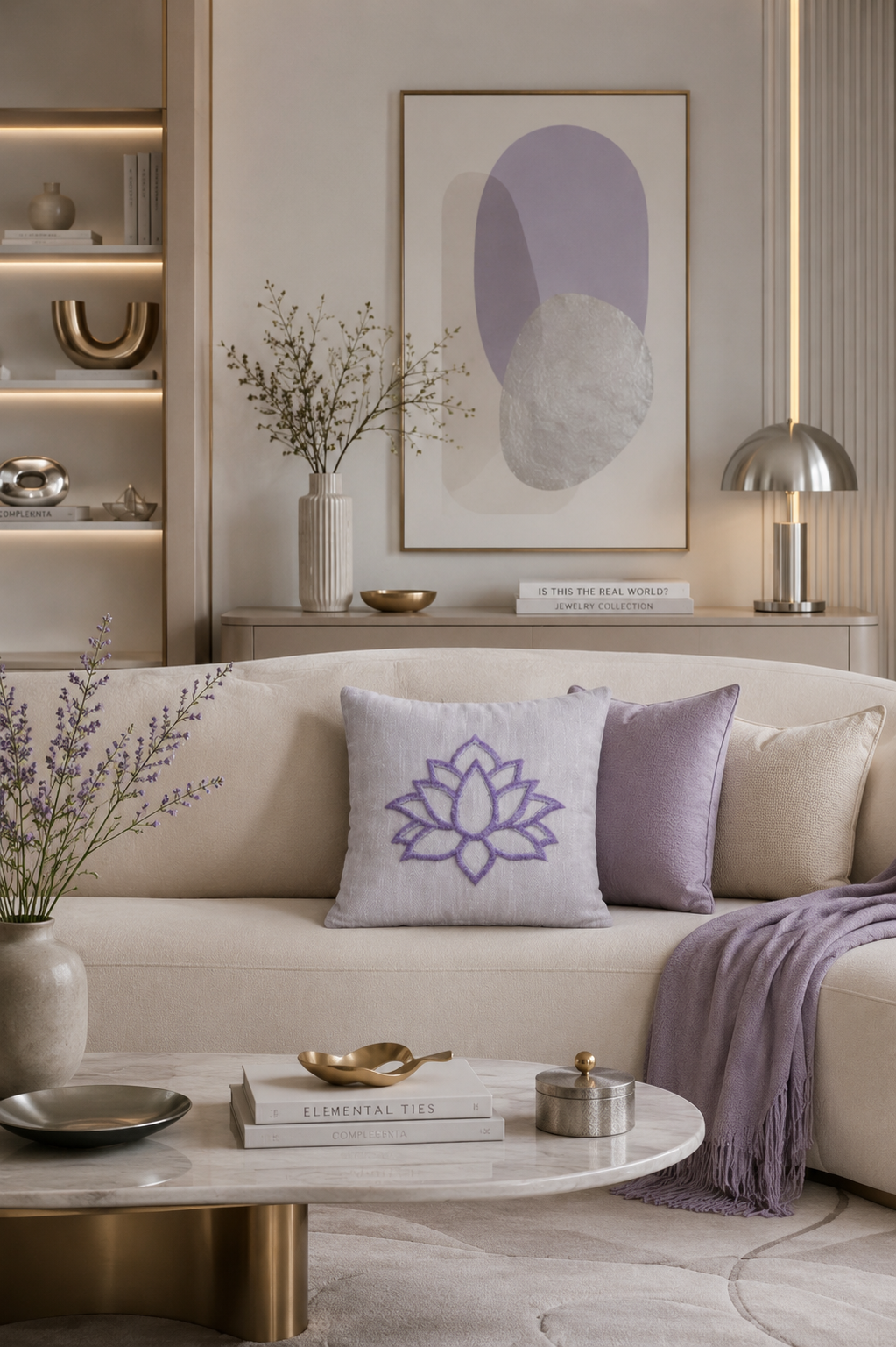 Handmade Lotus Pillow Cover