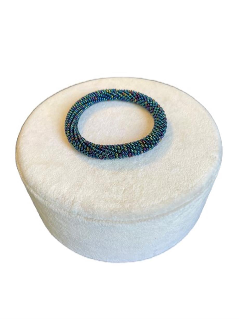 Knitted Handmade Bracelet Chatoyant Blue
