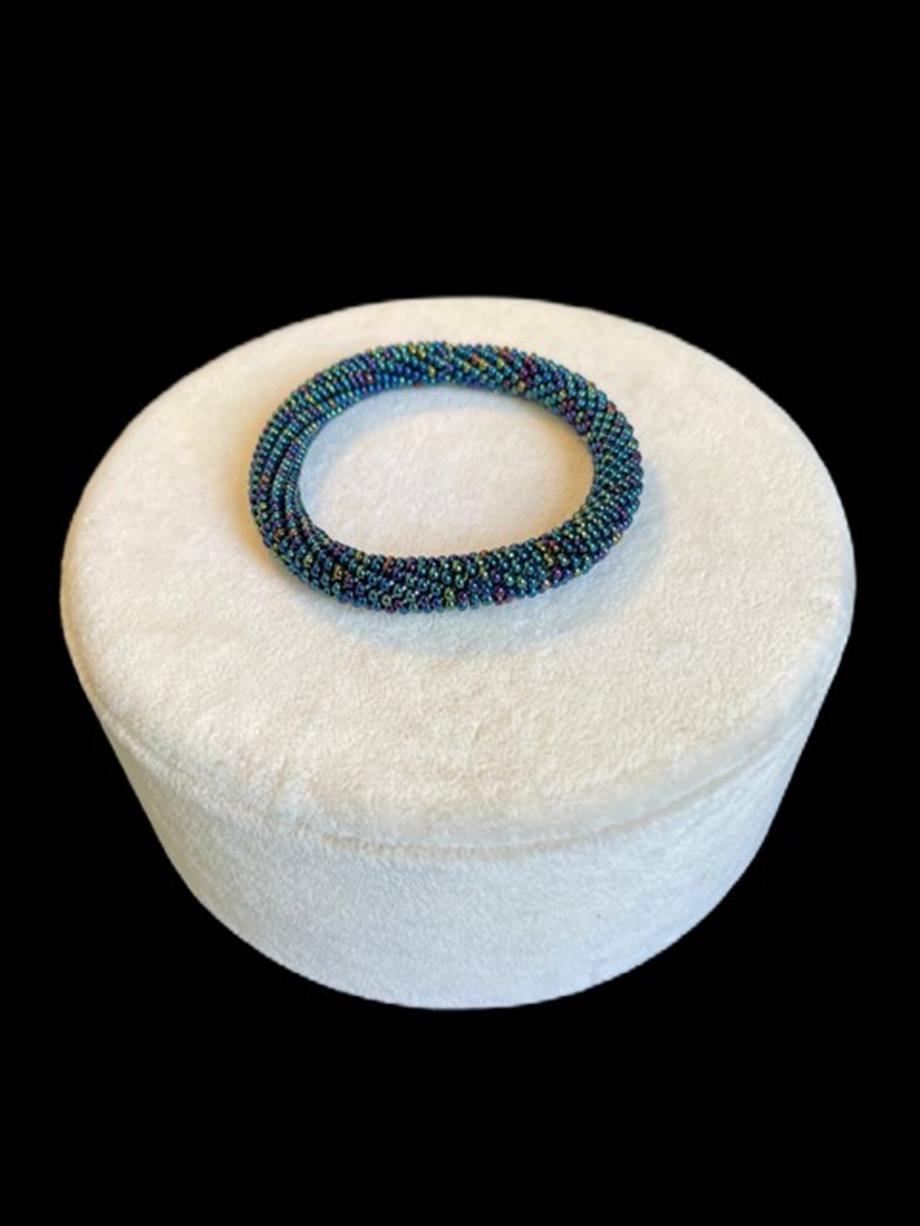 Knitted Handmade Bracelet Chatoyant Blue