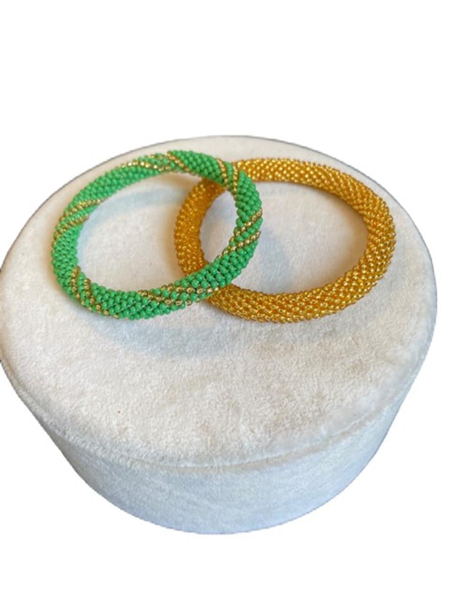 Knitted Handmade Bracelet, Set of 2 Shining Helix 