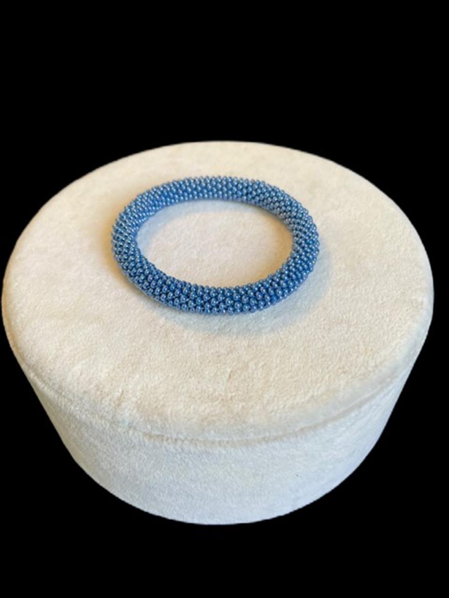Knitted Handmade Bracelet,Baby Blue