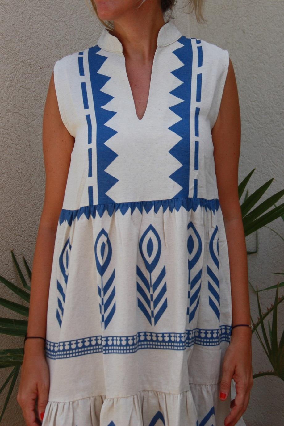 Linen Summer Sleeveless Midi Dress