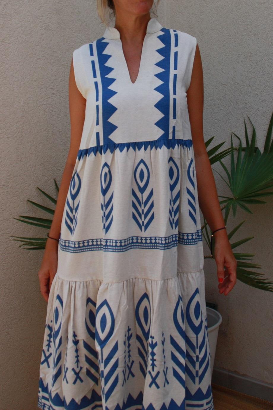 Linen Summer Sleeveless Midi Dress