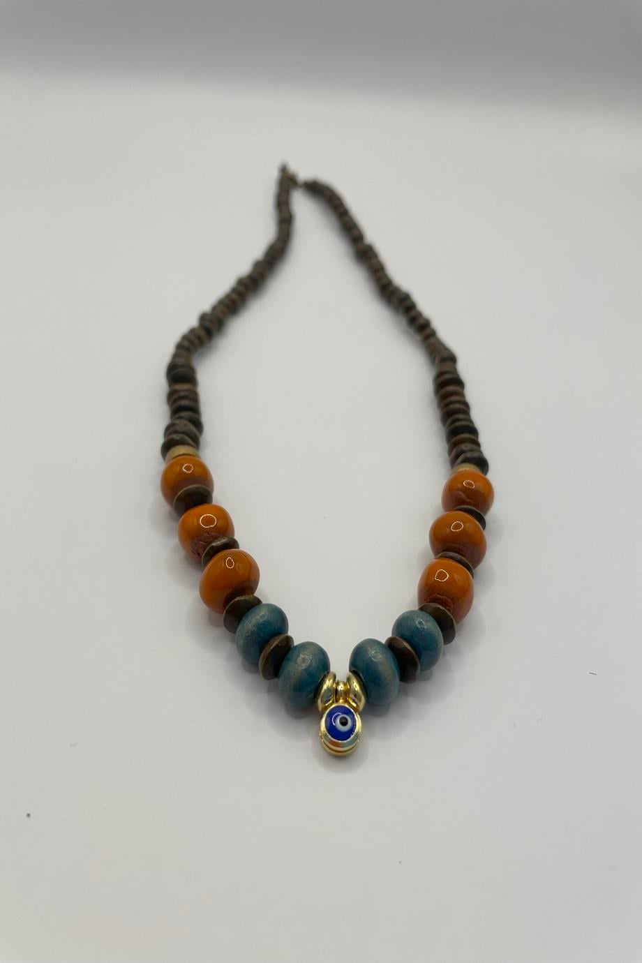 Love Natural Elegance Necklace with Evil Eye Bead