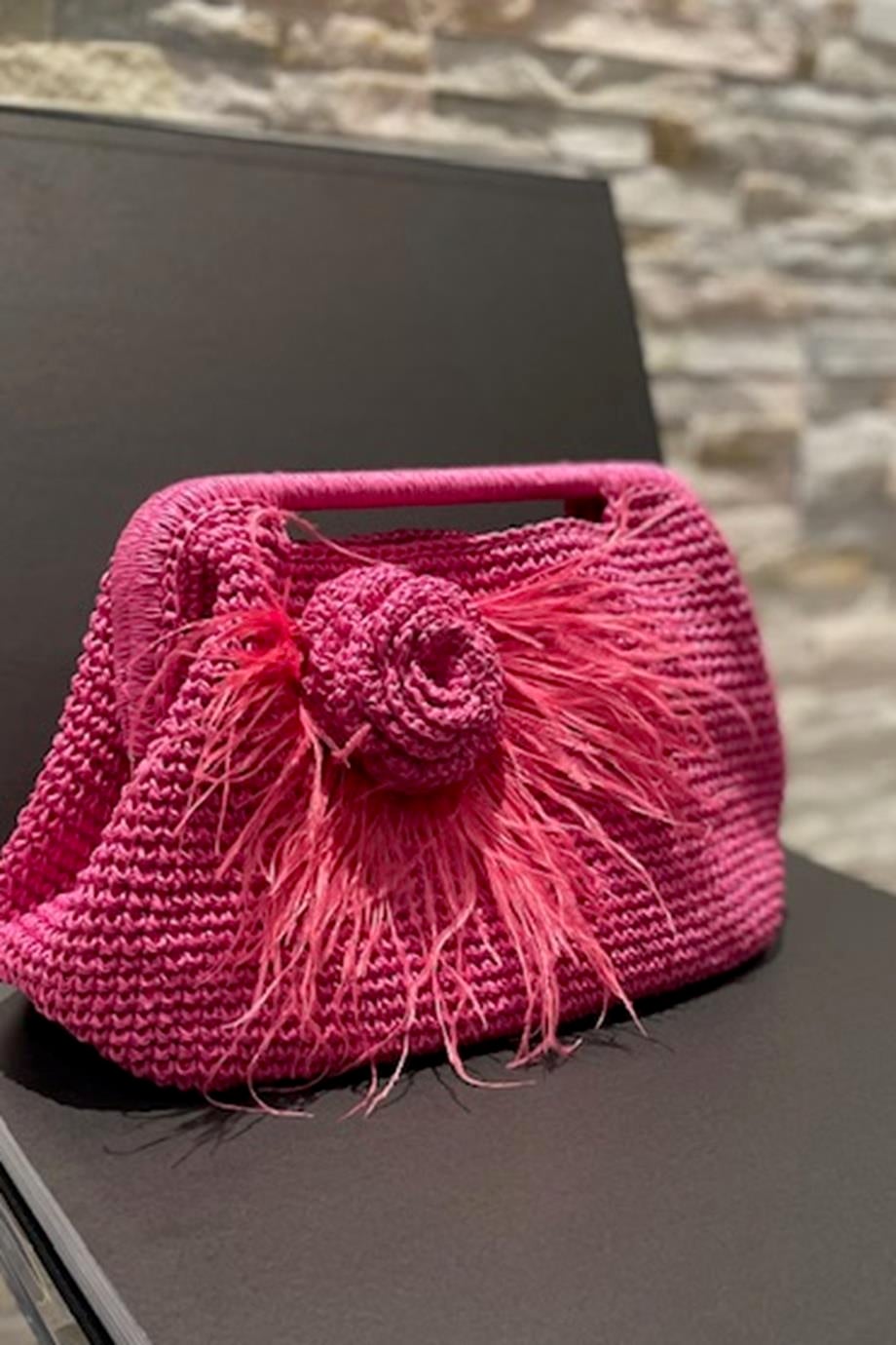 Otris Feathered Crochet Handbag