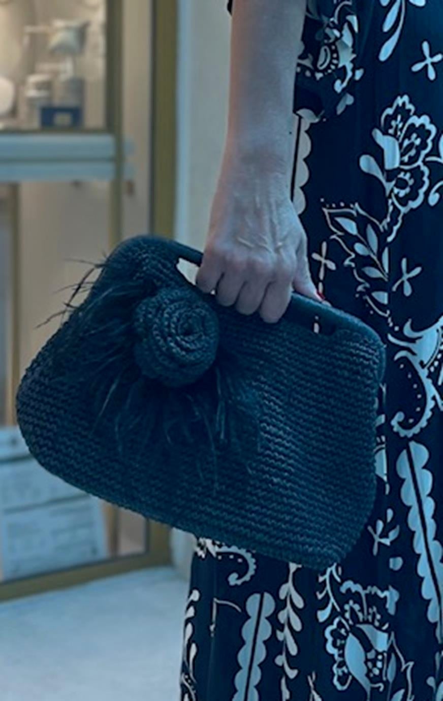 Otris Feathered Crochet Handbag