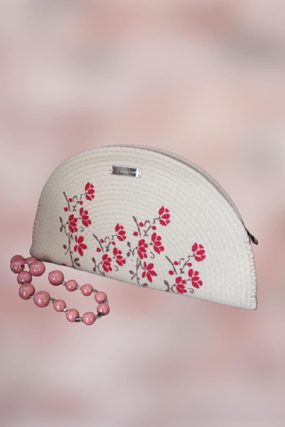 Pink Flowers Field On The Clutch Bag