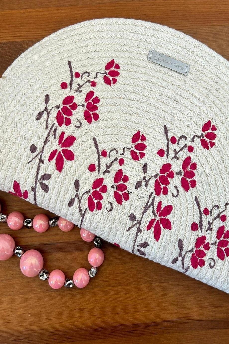 Pink Flowers Field On The Clutch Bag