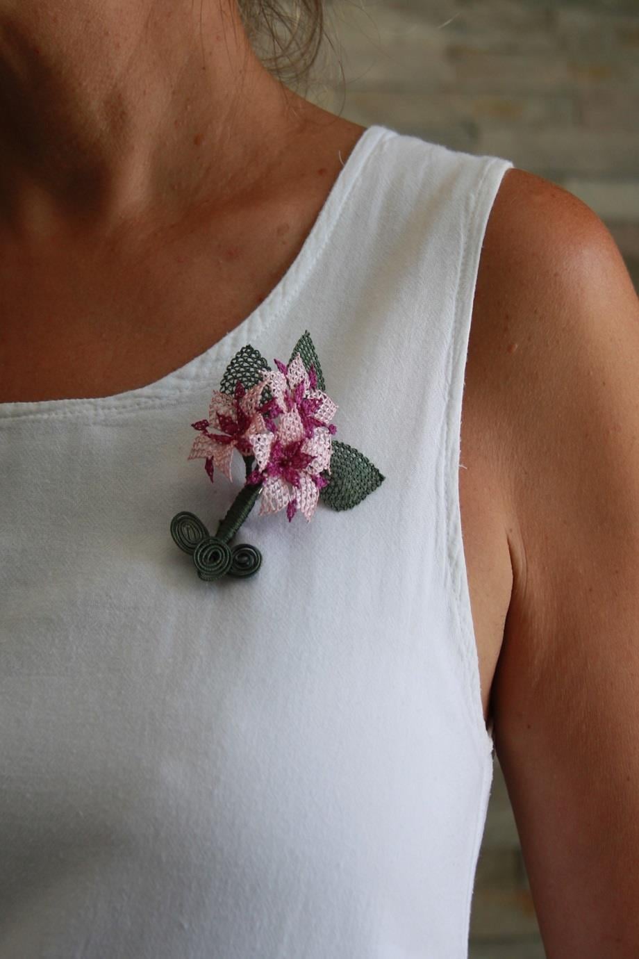 Purple and Pink Art, Handmade Brooch