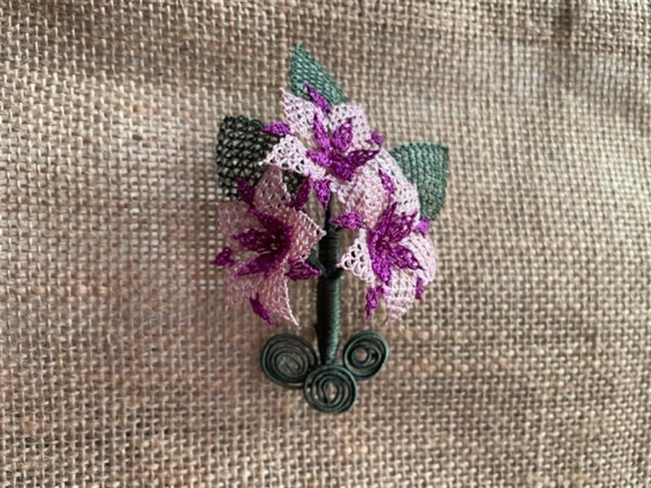 Purple and Pink Art, Handmade Brooch