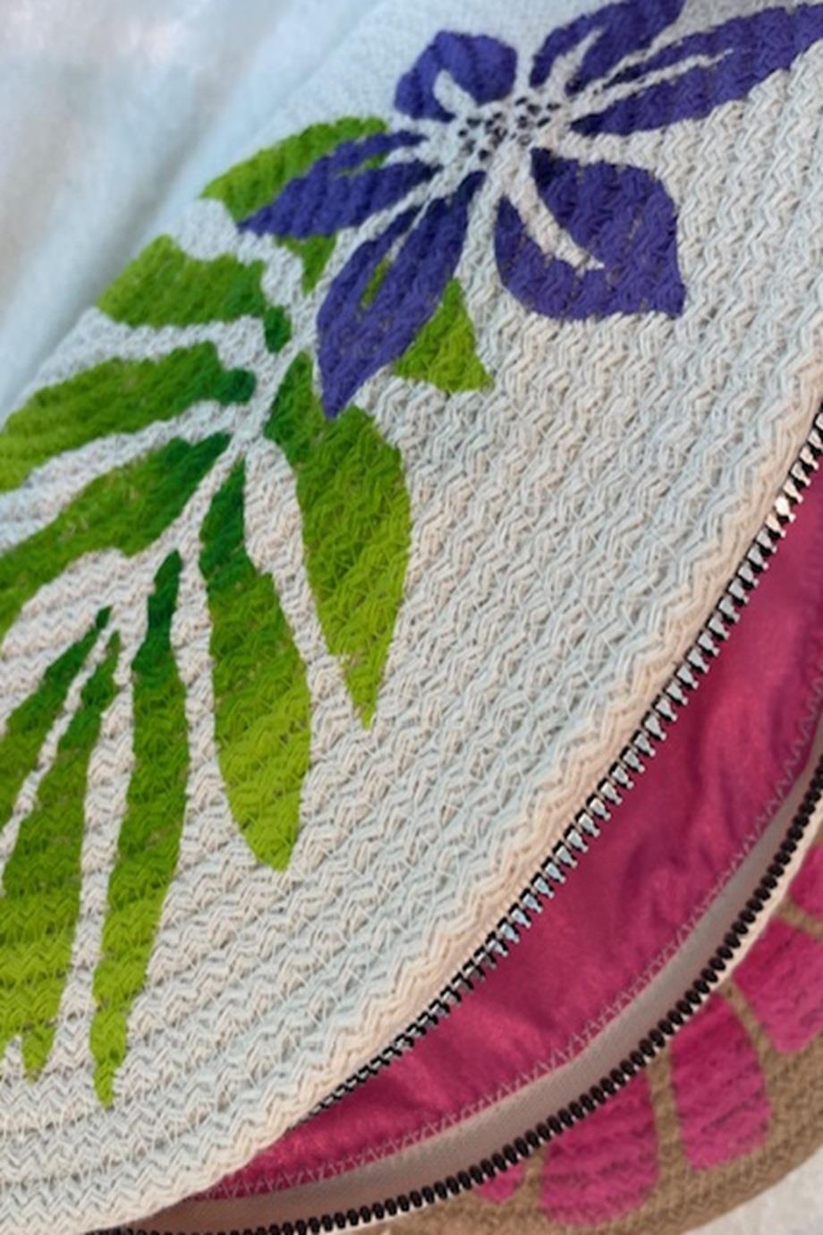 Purple Frangipani  Handpainted  Clutch