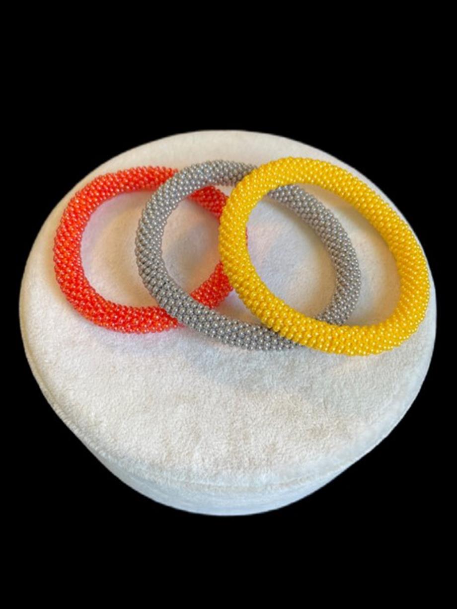 Set of 3 Bracelets Handmade Shiny Summer